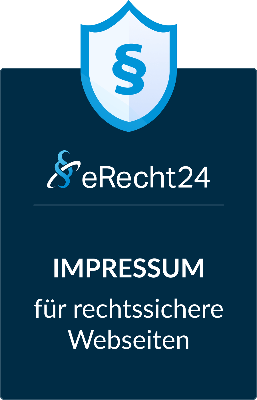 eRecht 24 Siegel für ein Impressum für rechtssichere Webseiten